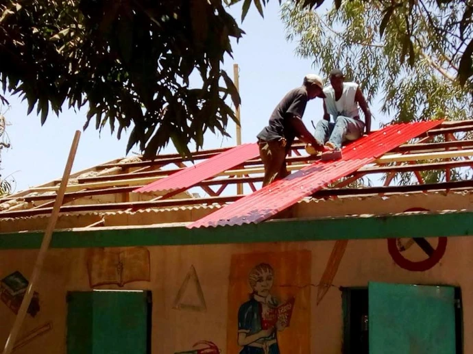 fixing the school library roof